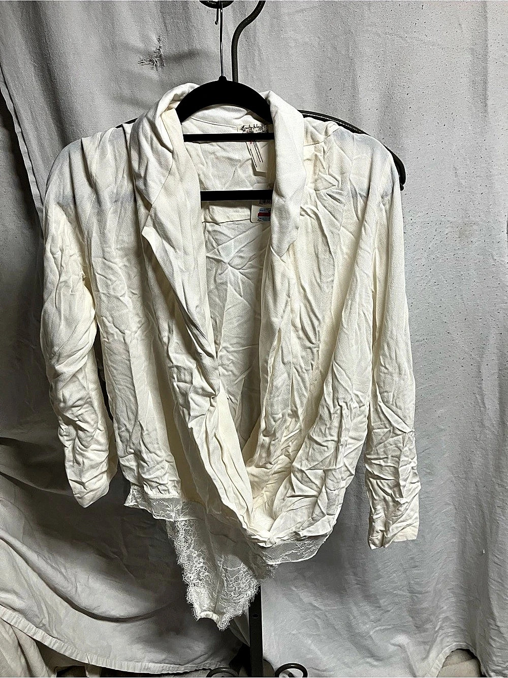Intimately by Free People Lace Hem Blouse / bodysuit in White Size Large NWT